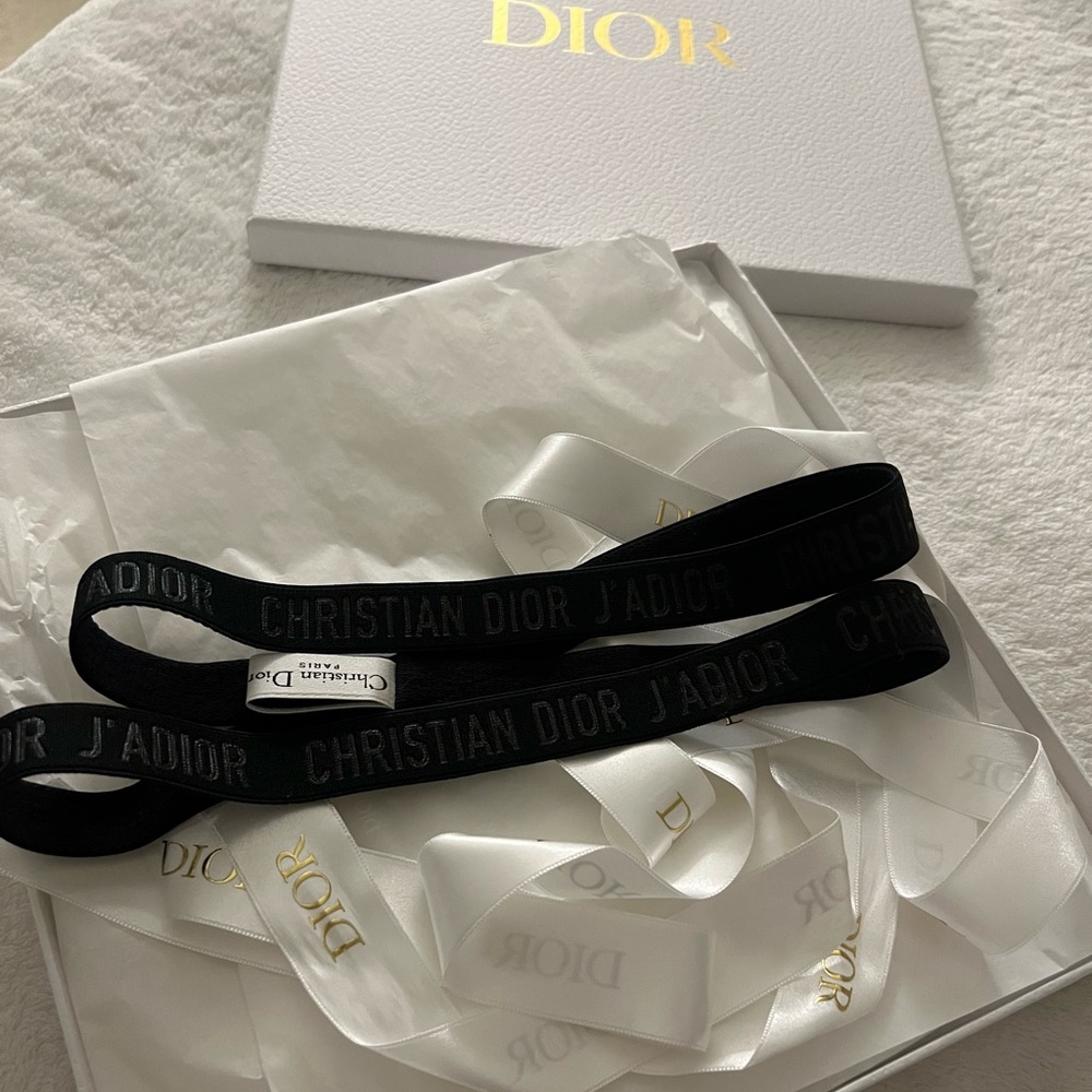 Dior Black J’adior Monogram Stretch Headband